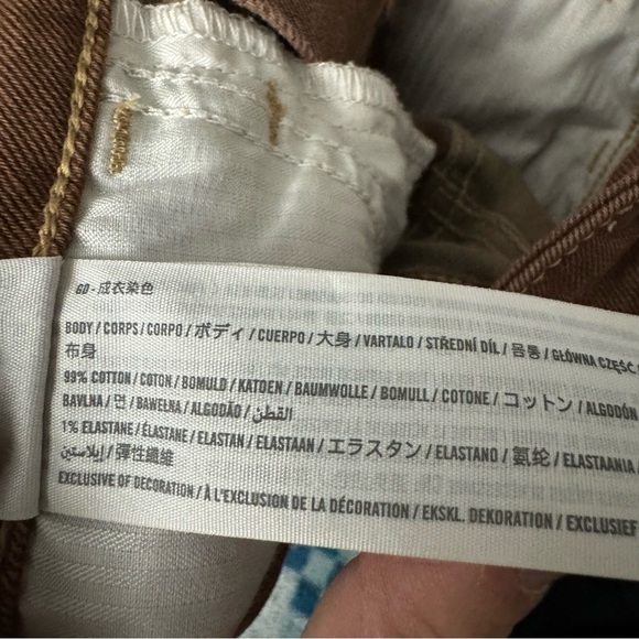 Hollister Womens Ultra High Rise Dad Jeans Patchwork Tan Chocolate Brown Size 25 - Picture 5 of 8